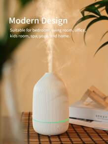 1 Stück weißer Aroma Diffuser, vasenförmiger Ultraschall-Nebelbefeuchter mit LED-Licht-Dekoration für Zuhause