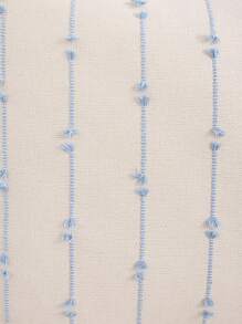 Cirelle Tasseled Linen Striped Jacquard Decorative Throw Pillow Case For Living Room, Bedroom, Sofa - Baby Blue - View 2