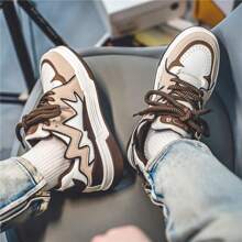 Board Shoes Thick Soles Low Top Wear-Resistant Men's Casual Shoes All Match Sports Shoes - 棕色 - 查看 5