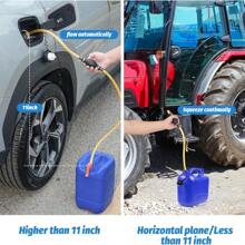 Bomba de manguera de sifón de gasolina, bomba de transferencia de combustible portátil de alto flujo, bomba de sifón de gas para agua, gasolina, aceite, gasolina, diésel (2 mangueras de PVC de alta - Negro - Ver 8