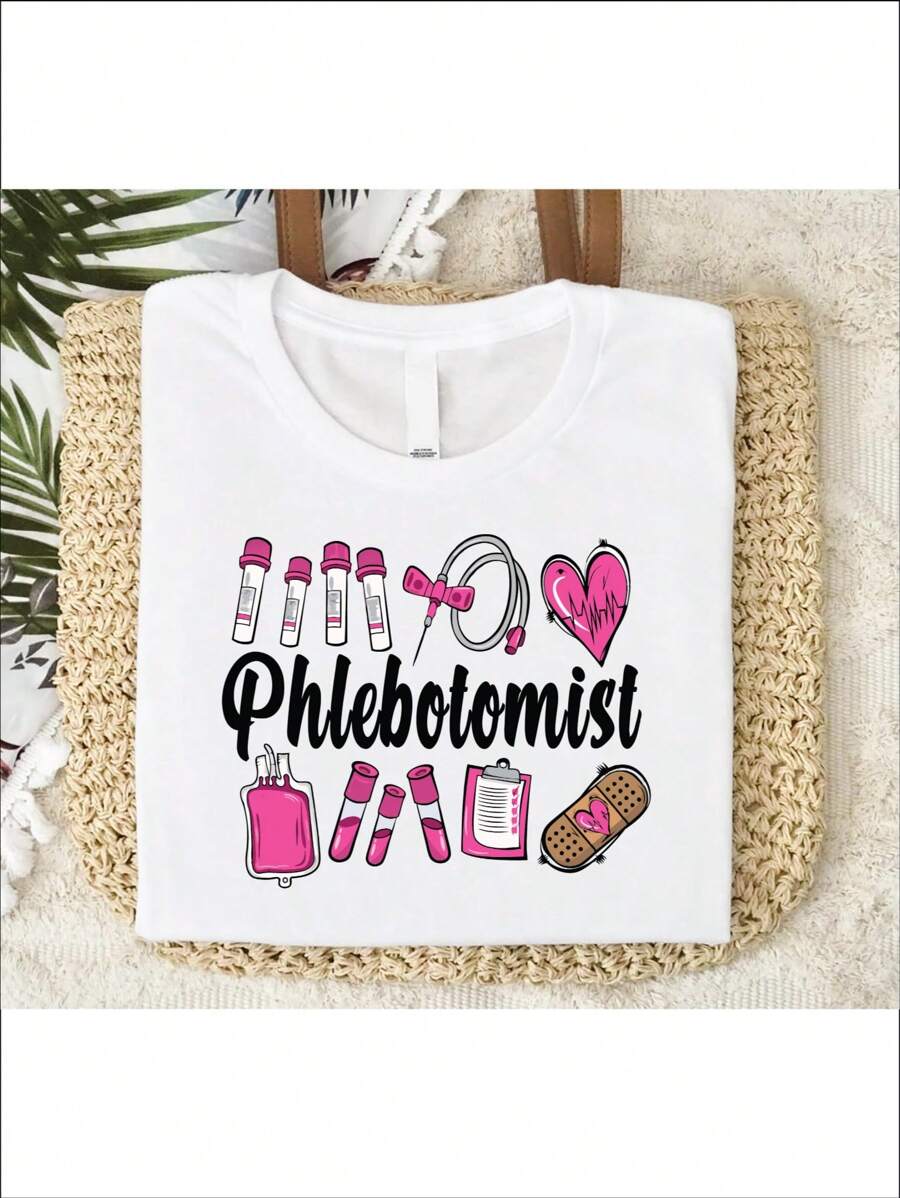 Phelebotomist Shirt, Phlebotomy Graduation Gift T-Shirt, Lab Tech Tee, Medical Technologist Shirts, Blood Expert T-Shirts, Phlebotomy Tees. TTD-1008 - White - View 1