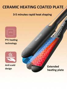 Wielofunkcyjna ceramiczna prostownica do włosów SOKANY, prostownica do włosów, narzędzie do stylizacji 3 w 1. Do użytku na mokro i na sucho, kręcenie i prostowanie, 4 ustawienia prędkości nadmuchu, regulacja temperatury do 750°F, grzanie PTC, szybkie nagrzewanie, obrotowy przewód 360°, nadaje się do użytku w domu i salonie. - Wtyczka UE typ C (220–240 V) - Zobacz 9