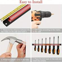 Hardware Set Of 6 Magnetic Tool Holder Racks 18 Inch Magnetic Tool Strip Heavy Duty Garage Workshop Wall Holder Strip For Tools Tool Bar With Magnet For Screwdriver Wrench (18") - Variant1 - View 5