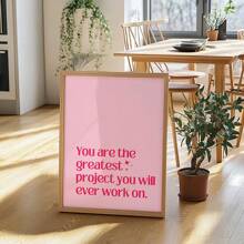 Poster Canvas truyền cảm hứng, Nghệ thuật treo tường trang trí hiện đại không có khung, Poster khẳng định chữ viết mực cho trang trí nhà cửa, văn phòng, phòng khách, phòng ngủ - Trang trí trong nhà mùa xuân và mùa đông - Hồng - Xem 3