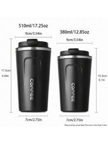 380ml/510ml Coffee Mug 304 Stainless Steel Mug Sealed Leak-Proof Anti-Slip Portable Water Cup For Travel Picnic Trips Back To School - Multicolor - View 3