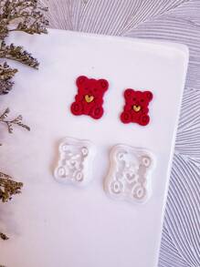 2pcs Care Bear Clay Cutters | Cartoon Theme Clay Cutters | Boho Clay Cutter | Flower Cutters For Earring Making | Clay Earring Cutters | Polymer Clay Tools |Polymer Clay Cutter For Jewelry Making | Jewelry Making Kit - White - View 2