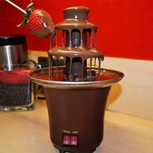 Mini Chocolate Fondue Fountain Machine, 3 Tiers - Khaki - View 2