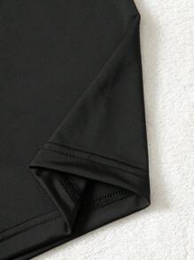 3-Piece Teen Girls Letter Elastic Waist Cycling Sports Shorts (YY750) - Black - View 7