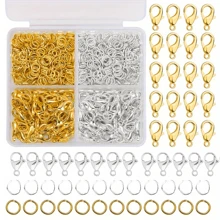 1set Box Gold Silver Lobster Clasp Open Jump Rings For Jewelry Making Bracelets Necklaces Hooks Chain Closure DIY Accessories - Multicolor - View 1