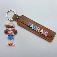 1 件定制卡通和职业主题钥匙扣，个性化名字亚克力饰物，配 PU 皮革表带和环扣 - 装饰字母钥匙扣，适合作为礼物，情人节礼物，色彩鲜艳，可爱，可爱，有趣，卡哇伊，Y2K，时尚，男女通用，休闲，定制，个性化，独特，定制，适合他的理想礼物，适合她、她、男朋友、女朋友、家人、朋友的理想礼物 - 彩色 - 查看 7