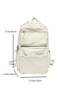 Large Capacity Backpack For Students, School Bag For Boys And Girls, High School And College Laptop Backpack, New Travel Rucksack For Men And Women - White - View 7