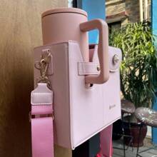 Water Bottle Carrier Bag, Tumbler Holder Purse, Outdoor Portable Crossbody Water Cup Storage Bag, Water Cup Holder Bag, - Pink - View 9