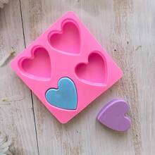 1 个心形肥皂模具 4 腔 - DIY 手工肥皂制作用品 - 适合肥皂爱好者和工匠 - 情人节和生日的完美礼物