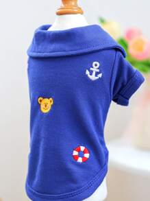 1pc Pet Clothes Polo Shirt For Small Dogs & Cats, Bentley Bear Design, Casual & Fashionable, Suitable For Puppy & Small Breed, Comfortable