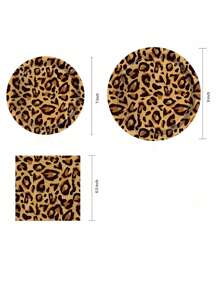 Decorazioni da tavola a tema leopardo per feste, piatti con stampa leopardata, set per 8 persone, decorazioni per feste di compleanno a tema animali selvatici leopardo, adatto per feste, temi, vacanze, picnic in famiglia, celebrazioni, regali per la festa della mamma, laurea