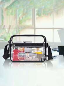 1个轻便透明斜挎包，拉链封口，无内衬，PVC材质，时尚百搭，适合白领上班族、大学生、上班族、商务人士、通勤族、办公室等各种场合，也可作为周年纪念礼物、生日礼物、情人节礼物等。透明防水包，适合夏季、度假、海滩等各种场合，也是音乐节的理想之选。 - 彩色 - 查看 2