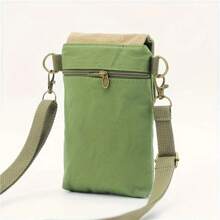 Solid Color Canvas 3 Layer Crossbody Cell Phone Bag Simple Cloth Women's Bag Fashion Satchel Shoulder Coin Purse