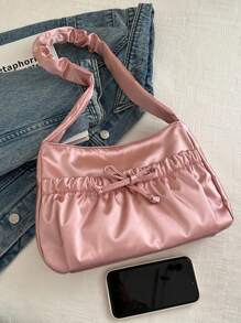 1pc New Fashion Korean Gentle Pleated Shoulder Bag Girls All-Match Ins Underarm Bag Pleated Casual Soft Summer Large Capacity Underarm Bag Casual Fashion Shoulder Bag Is Also Suitable For Traveling And Outdoor Shopping Dating Is Also Suitable As A Gift