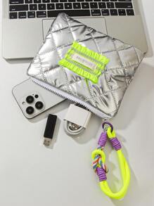 1 Piece Cute Embroidered Pattern Coin Purse For Children Silver Zippered Clutch Bag With Detachable Lanyard Fashionable Mini Wallet Ruffled Decor Makeup Bag Lovely Bow Pattern Lipstick Bag With Rope Key Chain Love-Shaped Pattern Cosmetics Bag Cute Square Purse For Daily Life, Friend Gift, Birthday Gift, Mother's Day Gift, Travel Essentials, Cruise Essentials, Dorm Essentials, Wedding Bridesmaid Gifts - Multicolor - View 18