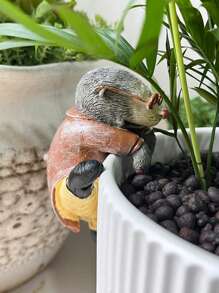 1pc Resin Cute Eye Mouse, Rabbit, Snake Garden Decorative Statue, Suitable For Garden, Lawn And Patio, Outdoor Gardening Decor, Hanging On Planters, Indoor Decoration Figurine, Planter Decor, Perfect For Garden, Yard And Home Decor, Ideal Gift For Mother's Day, Valentine's Day, Thanksgiving, Graduation