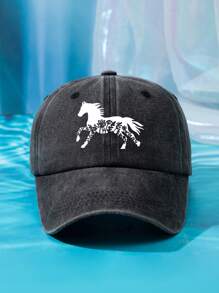 Șapcă de baseball personalizată pentru femei, cu imprimeu de cai și stele negre, mărime reglabilă, casual, la modă, stil învechit, potrivită pentru asortare zilnică, călătorii, plajă, petrecere, pescuit, cadou - Calul Lunii Stelare - Vizualizare 6