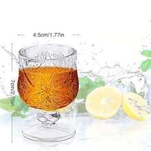 6PCS Family Holiday Decoration Vibe: Butterfly Pattern, Embossed Wine Glass, Small Tall Leg Wine Glass, Creative Crystal, One Bite Glass, Creative Personality, Wine Cover, Table, Festive Decoration, Accessories