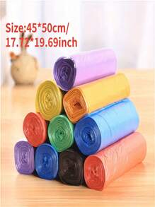 150个多用途一次性塑料垃圾袋，多色聚乙烯垃圾袋 | 一次性家用宿舍垃圾袋 | 多功能防漏抗撕裂设计 | 适用于厨房、浴室、卧室、客厅 | 高品质废物管理，实用垃圾袋 - 彩色 - 查看 14