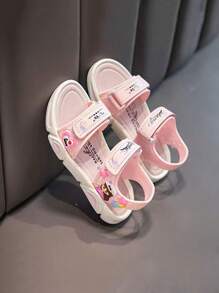 Nuevas sandalias de verano para niños con diseño de corazón de dibujos animados, estilo princesa, suela suave, para vacaciones al aire libre - Rosa - Ver 6