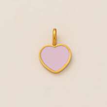 1Pc 18K Gold Plated Heart Charms, Natural Gemstone & Enamel Pendant, Rainbow, Red & Crystal Hearts, DIY Necklace & Bracelet Jewelry