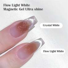 MEET ACROSS 1瓶7毫升全息白色猫眼凝胶指甲油，超闪亮可卸UV凝胶镜面猫眼磁性凝胶指甲油，半永久性，适合夏季美甲、美甲DIY、美甲沙龙和居家使用 - 彩色 - 查看 10