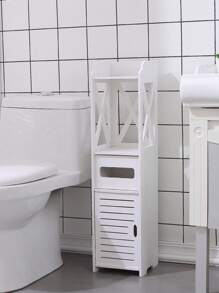 1pc Toilet Storage, Small Bathroom Storage For Half Bathroom, Small Bathroom Storage For Tiny Spaces, Little Shelf For Bedroom, Narrow Toilet Paper Cabinet For Restroom Home Bathroom Decor Bathroom Organizer Back To School