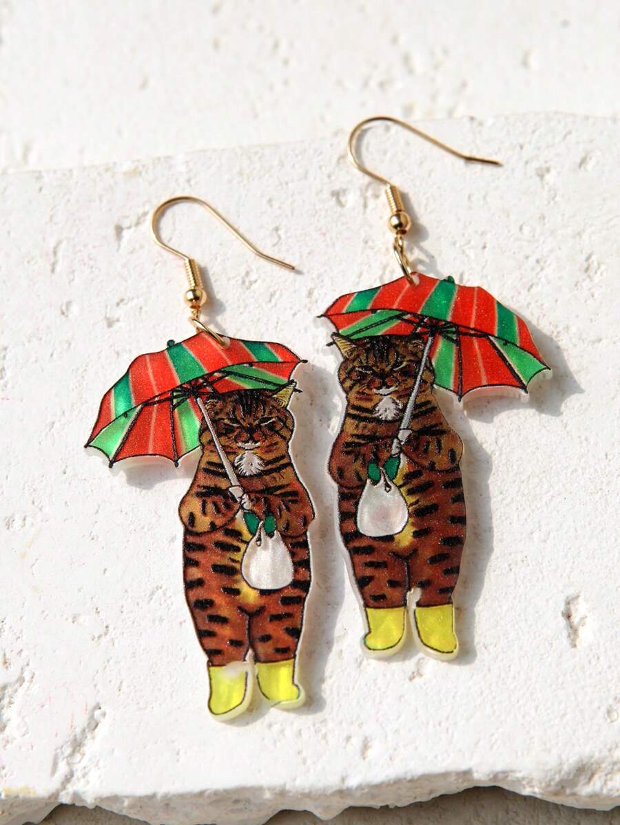 Pink Snail Lustige süße Aussage handgemachte Samen Perle Ohrstecker, Cartoon Kawaii Ohrringe, Mode Schmuck, Regenschirm Katze Tierfreund Acryl Harz Tropfen Ohrringe für Frauen/Mädchen, Sommer/Winter Urlaub, Feiertag, Strandparty, Geschenk für sie, Paare, Ostergeschenk