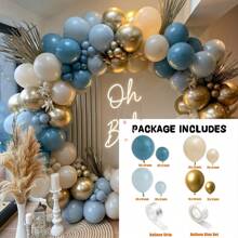 Kit de 156 piezas de arco de globos en blanco arena, oro blanco, dorado cromado, globos beige y crema, globos metálicos dorados para decoración de baby shower, boda, despedida de soltera, cumpleaños con estilo bohemio unisex