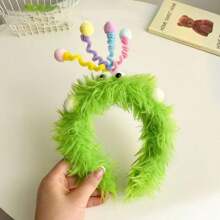 1 件毛绒小怪兽扭纹头带，女士秋季发饰，可爱耳机，可洗化妆头带，女士发带头带，发饰，发箍 - 彩色 - 查看 4