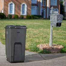 50 Gal Roughneck Wheeled Plastic Garage Trash Can, Black - Black - View 4
