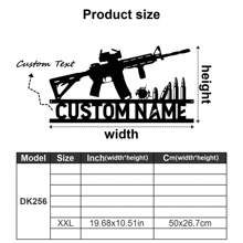 1 件定制双酷突击步枪墙饰、冲锋枪标志、复古风格金属机枪装饰、枪械爱好者铁板 - 个性化名称、文字内容 - Gunlover 定制装饰、第二修正案礼品枪军事艺术礼物生日毕业、多功能、耐用、装饰性、可重复使用、精致、时尚、高品质、色彩鲜艳、现代、定制、个性化、独特、适合他的理想礼物、适合她的理想礼物、男朋友、爸爸、女朋友、妈妈、家人、朋友、茶室、家庭、花园、办公室、家居装饰