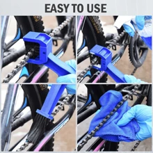 1 pieza Lavadora de cadena de bicicleta o motocicleta, cepillos para limpiar la suciedad de la cadena y los engranajes de la motocicleta, herramienta de cepillo de limpieza de cadena de bicicleta universal para bicicleta de montaña y motocicleta de uso pesado