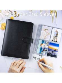 1 套优质多功能 A5 照片卡活页夹，时尚相册设计，紧凑耐用的整理器，PU 皮革活页夹笔记本封面活页整理器，用于日常计划和笔记记录，办公用品，返校，学校用品