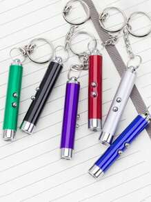 宠物玩具，多功能逗猫棒，猫娱乐设备，可以与宠物持续互动，二合一白色 LED+红色激光，迷你激光便携式 EDC 钥匙扣，猫的最佳玩具