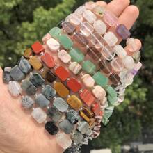 AAA 不对称方形月光石虎眼石拉长石天然石隔珠适用于珠宝制作用品手链项链配饰 - Beads - 查看 5