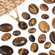 10pcs/Pack Natural Agate Oval Cabochons, DIY Vintage Handmade Jewelry Accessories - Multicolor - View 6