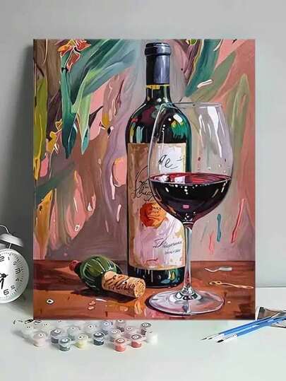 1 Set Personalized DIY Digital Painting Kit For Wine Glasses, Artistic Painting Set For Bedroom Decor And Wall Art, Simple And Fun Painting, Fulfil Your Artist Dream, Best Gift For Friends, 40*50CM