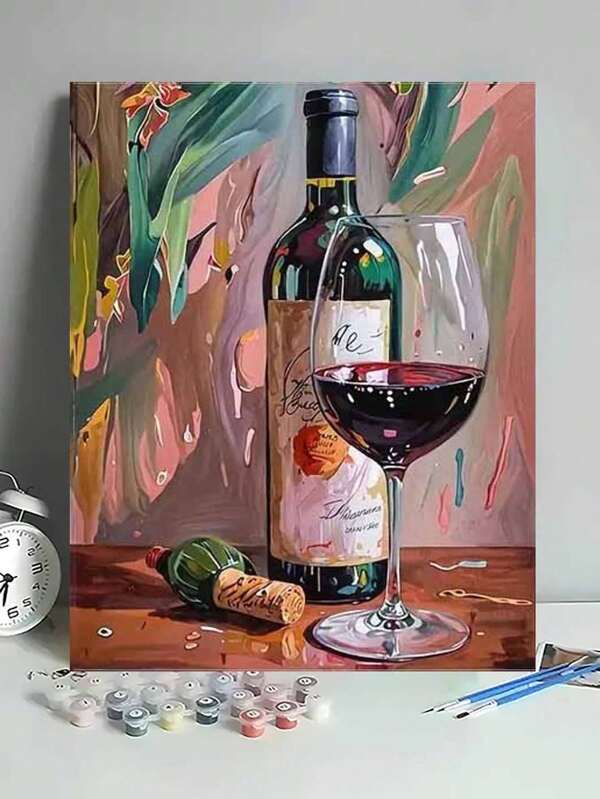 1 set di pittura digitale personalizzata fai-da-te per calici da vino, set di pittura artistica per decorare camera da letto e pareti, pittura semplice e divertente per realizzare il tuo sogno di artista, il miglior regalo per gli amici, 40*50CM