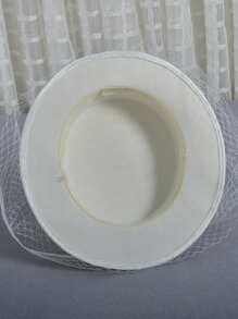 优雅女士法式小礼帽、英伦复古礼帽、贵族淑女礼帽、白色婚纱礼帽、面纱礼帽、礼帽配饰、正式礼帽、赛马礼帽、舞会礼帽、新娘头饰、拍照头饰