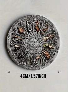 Sternbild Münzen Sammlung: 12 Sternbild Münzen - Glücksgöttin Schutzengel Münzen - Eisen Material - Neue Ära Münzen - 4 cm/1,57 Zoll, Geburtstagsgeschenk Medaillen Sammlung, bevorzugt für Sammlerstücke
