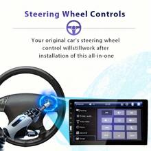 Radio para coche 1 DIN de 9 pulgadas con pantalla táctil HD, radio con FM, USB, función Mirror Link, reproductor MP5 y cámara de visión trasera. - Radio de coche + cámara de 4 LED - Ver 2