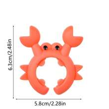 Soporte para cucharas en forma de cangrejo de 4 piezas, utensilio de cocina de silicona ajustable para proteger contra escaldar ollas, escurridor para mostrador de cocina o estufa, regalo divertido de cangrejo (naranja rojo) - Multicolor - Ver 2