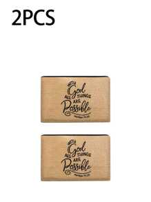 两件套基督教主题手提袋和化妆包，度假风字母设计，适合购物、婚礼、生日、海滩和假期，是送给家人和朋友的最佳礼物。