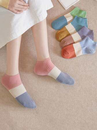 1/5/10 Paar Damen zufällige dreifarbige Streifenstrümpfe