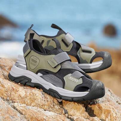 CAMEL CROWN Men's Sandals, Summer Closed-Toe Beach Shoes, Outdoor Casual Sports Sandals, Men's Outdoor Shoes